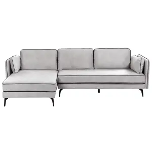 Corner Sofa ALTAN Light Grey Velvet Right Hand