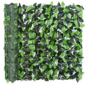 Outsunny Artificial Leaf Hedge Screen Privacy Fence Panel for Garden 3Mx1M