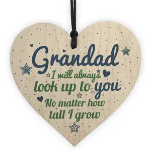 Red Ocean Gifts For Dad Grandad Grandpa Wooden Hanging Heart Sign Plaque Birthday Men Father Gifts For Him