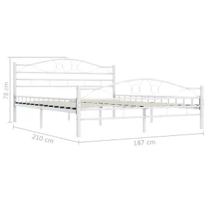 Berkfield Bed Frame White Metal 180x200 cm 6FT Super King