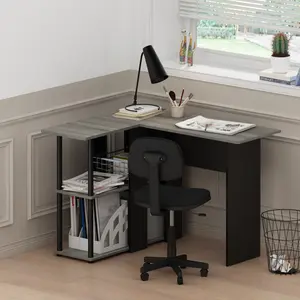 Angulo L-Shape Computer Desk Black / Grey