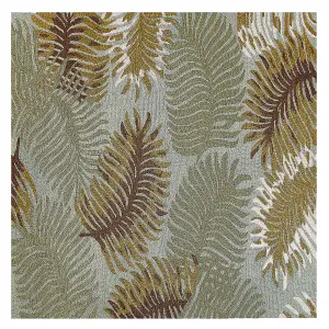 Wool Area Rug 200 x 200 cm Plant Motif VIZE