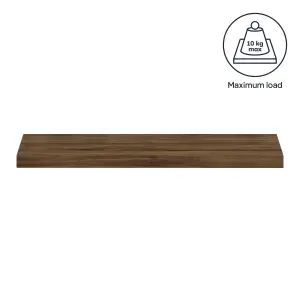 GoodHome Cusko Walnut effect Rectangular Floating shelf (L)80cm x (D)23.5cm