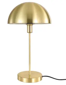 GoodHome Songor Modern Round Brushed Brass effect Eco halogen Table lamp