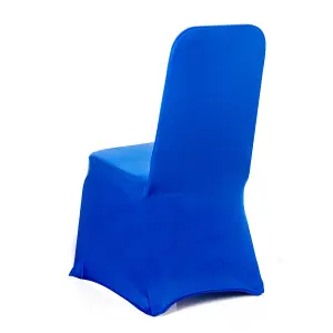 Polyester Spandex Chair Covers for Wedding Decoration - Royal Blue, Pack of 10