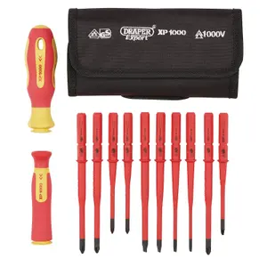 Draper  XP1000 VDE Slimline Interchangeable Screwdriver Set (12 Piece) 70867