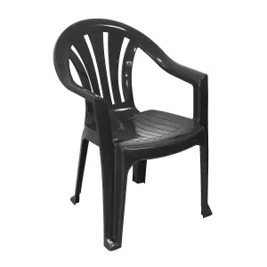 simpa Solana Anthracite Plastic Garden Chairs - Set of 4