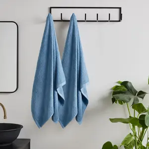 Quick Dry Cotton Bath Sheet (Set of 2) Blue