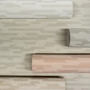 Grandeco Boutique Dioret Stacked Stones Texture Embossed Wallpaper, Blush Pink