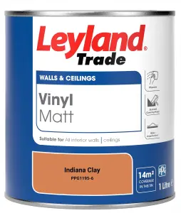 Leyland Trade Vinyl Matt Walls & Ceilings Emulsion Paint Indiana Clay (PPG1195-6) 1L