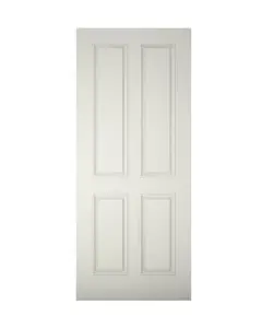 4 panel White External Front door, (H)1981mm (W)762mm