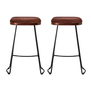 Gallitzin Solid Wood Kitchen Counter Bar Stool (Set of 2) Walnut / Counter Stool (68.5cm Seat Height)