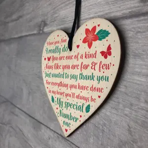 Red Ocean Nan Gifts From Grandchildren Wooden Heart Nanny Nan Nanna Plaque Birthday Christmas Xmas Gifts