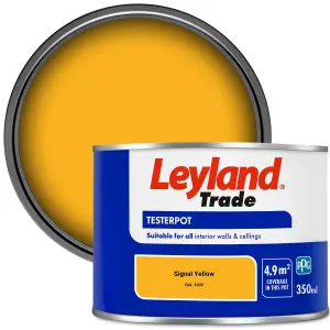 Leyland Trade Vinyl Matt Walls & Ceilings Emulsion Paint Signal Yellow (RAL 1003) 350ml Tester