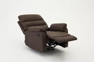 Maxwell Sofa Suite Armchair Manual Recliner Air Leather Padded, Brown