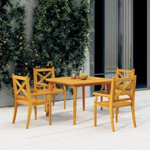 Berkfield Garden Table 110x110x75 cm Solid Wood Acacia