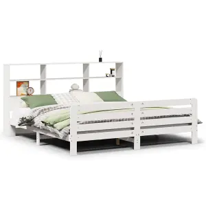 Berkfield Bed Frame without Mattress White 180x200 cm Super King Solid Wood Pine