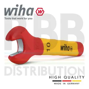 Wiha Spanner Wrench 10mm VDE Electricians Single Insulated Open End 43030