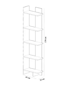 Decorotika Alice Corner Bookcase (White and Cordoba)