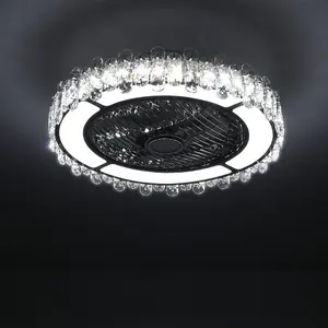 Modern Round Crystal Ceiling Fan Light no offer