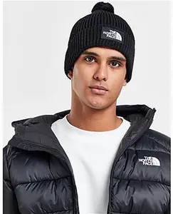 The North Face TNF Box Pom Beanie Hat - Black - ONE SIZE -