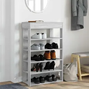 Berkfield Shoe Rack Grey Sonoma 60x30x98 cm Engineered Wood