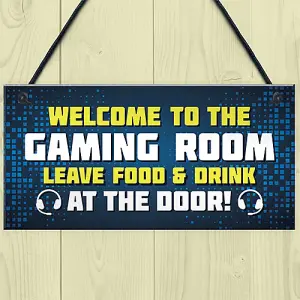 Gaming Sign Funny Gamer Gift Boys Bedroom Man Cave Sign Brother Son Gift