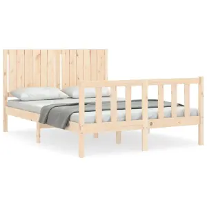 Berkfield Bed Frame with Headboard 140x190 cm Solid Wood