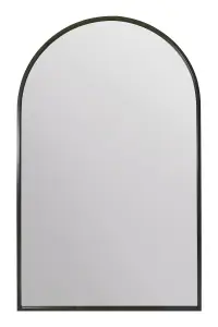 MirrorOutlet Arcus - Black Framed Full Length Arched Leaner Wall Garden Mirror 75" x 47" (190x120CM)