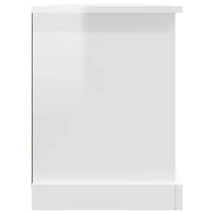 Berkfield TV Cabinet High Gloss White 99.5x35.5x48 cm Engineered Wood