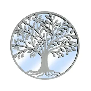 Tree of Life Mirror - Grey Garden Wall Art