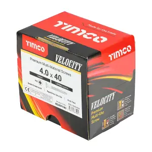 Timco - Velocity Premium Multi-Use Screws - PZ - Double Countersunk - Yellow (Size 4.0 x 40 - 1000 Pieces)