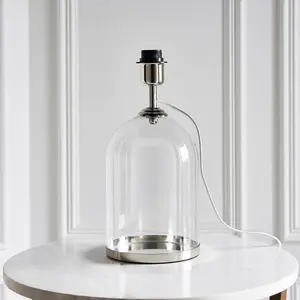 Luminosa Dinton Base Only Table Lamp, Bright Nickel Plate, Glass