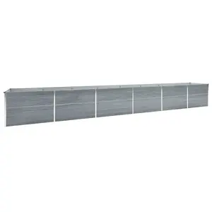 Berkfield Garden Raised Bed Galvanised Steel 600x80x77 cm Grey