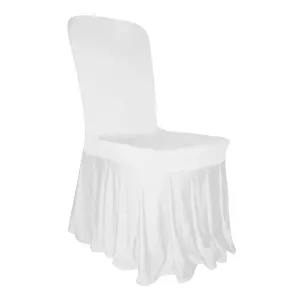 White Skirt Style Chair Covers for Wedding - Pack of 10