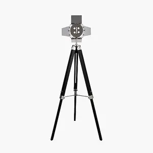 Silver and Black Tripod Floor Lamp