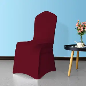 Front Flat Chair Cover for Wedding Decoration, Burgandy - Pack of 1