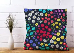 Multicoloured Flower Pattern Cushions 45cm x 45cm