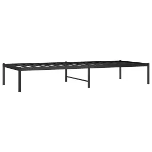 Berkfield Metal Bed Frame Black 75x190 cm 2FT6 Small Single