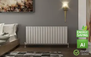 Aluminum Radiator Compatible with Heat pump. Model "Onyx" White. 1200mm.Heigth600mm.Btu/hr:7819