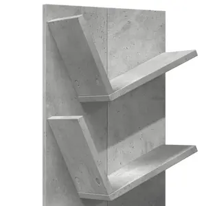 Alpen Home Wall Bookshelf 4-Tier Smoked Oak 33X16x90 Cm Concrete Grey