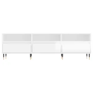 Berkfield TV Cabinet High Gloss White 150x30x44.5 cm Engineered Wood