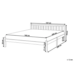 Wooden EU King Size Bed White FLORAC