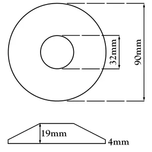 Tycner 32mm White Cone Shaped Collar Cover for Pipe Holes Gaps Hiding