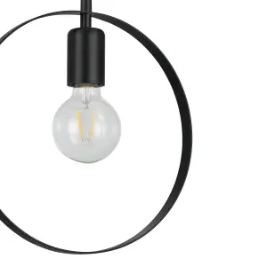 GoodHome Kaitains Matt Black Pendant ceiling light, (Dia)280mm