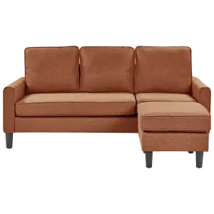 3 Seater Fabric Sofa with Ottoman Golden Brown AVESTA