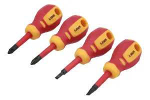 Laser Tools 8491 4pc Slim Stubby Insulated Screwdriver Set Mixed Profile