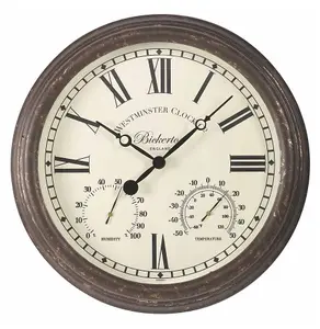 Smart Garden Bickerton Rustic Wall Clock & Thermometer & Hygrometer - 38cm Diameter