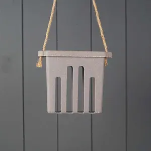 Earthy Sustainable Straw Suet Cake Bird Feeder