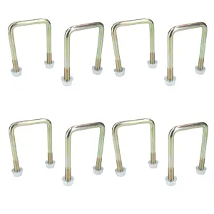 8 Pack M10 60mm x 90mm U-Bolt N-Bolt for Trailers with Nuts HIGH TENSILE